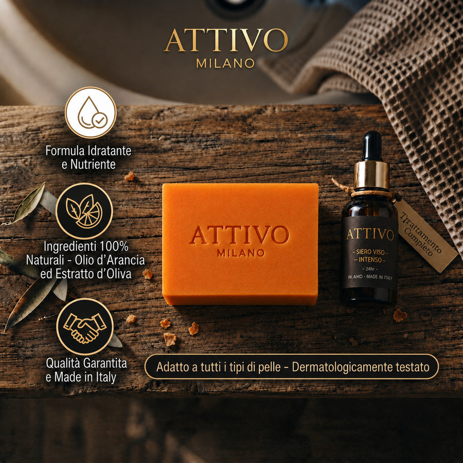 ATTIVO Kit Completo — Siero + Sapone Anti-Età Uomo